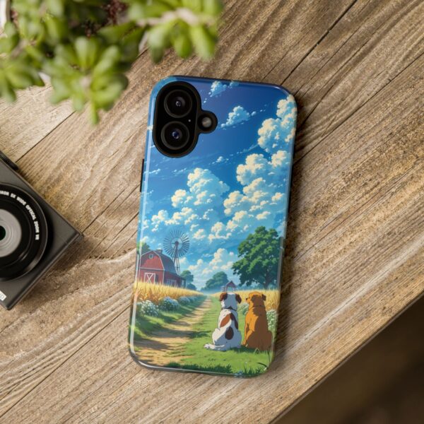 Dog-Themed Phone Case, Whimsical Pet Lover Case, Cute Animal Accessory, Nature Scene Protection, Gift for Dog Owners