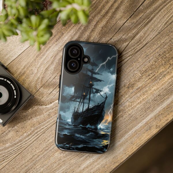 Stormy Seas Tough Phone Case - Pirate Ship Design