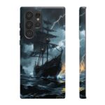 Stormy Seas Tough Phone Case - Pirate Ship Design