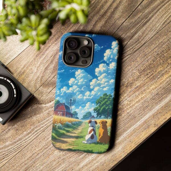 Dog-Themed Phone Case, Whimsical Pet Lover Case, Cute Animal Accessory, Nature Scene Protection, Gift for Dog Owners