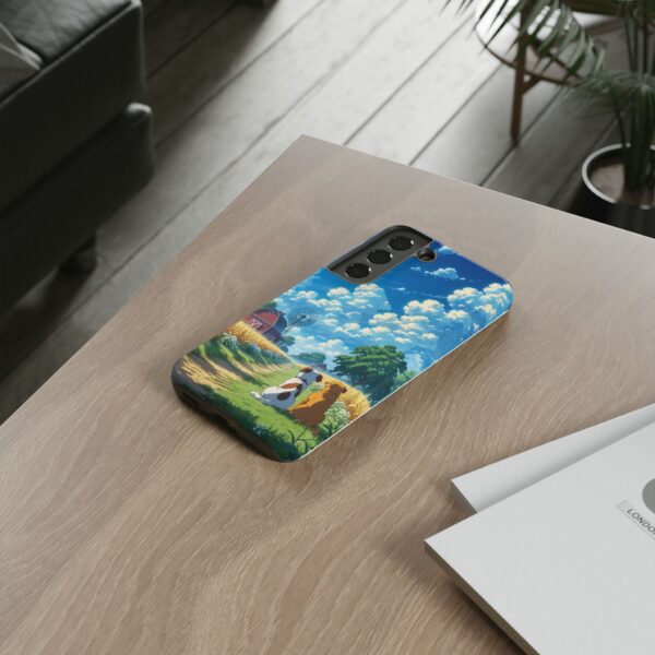 Dog-Themed Phone Case, Whimsical Pet Lover Case, Cute Animal Accessory, Nature Scene Protection, Gift for Dog Owners