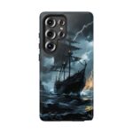 Stormy Seas Tough Phone Case - Pirate Ship Design