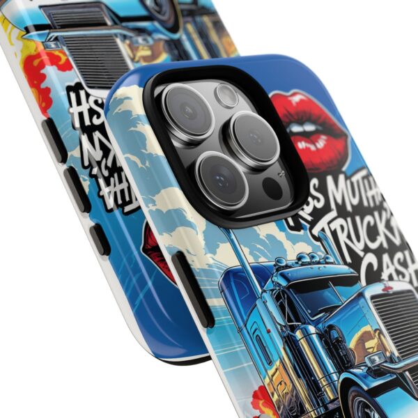 Cool Phone Case for Truck Lovers, Trucking Gifts, Unique Truck Driver Accessories, Kiss Mutha Truckin Cash Design, Fun Car Enthusiast Gift