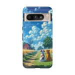Dog-Themed Phone Case, Whimsical Pet Lover Case, Cute Animal Accessory, Nature Scene Protection, Gift for Dog Owners