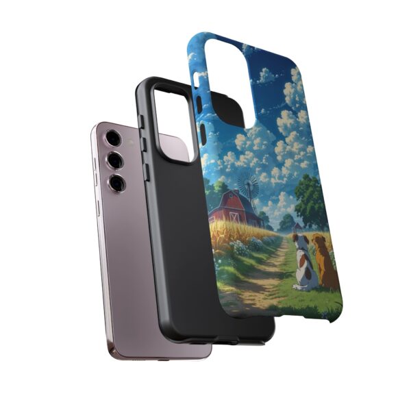 Dog-Themed Phone Case, Whimsical Pet Lover Case, Cute Animal Accessory, Nature Scene Protection, Gift for Dog Owners