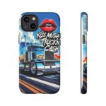 Cool Phone Case for Truck Lovers, Trucking Gifts, Unique Truck Driver Accessories, Kiss Mutha Truckin Cash Design, Fun Car Enthusiast Gift