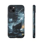 Stormy Seas Tough Phone Case - Pirate Ship Design