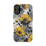 Floral Phone Case, Yellow Flower Design, Stylish Phone Protection
