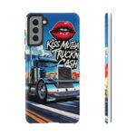 Cool Phone Case for Truck Lovers, Trucking Gifts, Unique Truck Driver Accessories, Kiss Mutha Truckin Cash Design, Fun Car Enthusiast Gift