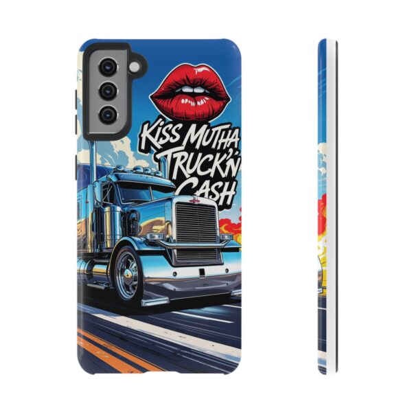 Cool Phone Case for Truck Lovers, Trucking Gifts, Unique Truck Driver Accessories, Kiss Mutha Truckin Cash Design, Fun Car Enthusiast Gift