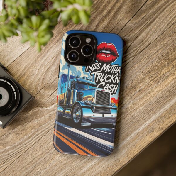 Cool Phone Case for Truck Lovers, Trucking Gifts, Unique Truck Driver Accessories, Kiss Mutha Truckin Cash Design, Fun Car Enthusiast Gift
