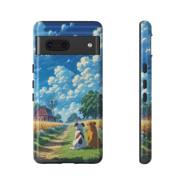 Dog-Themed Phone Case, Whimsical Pet Lover Case, Cute Animal Accessory, Nature Scene Protection, Gift for Dog Owners