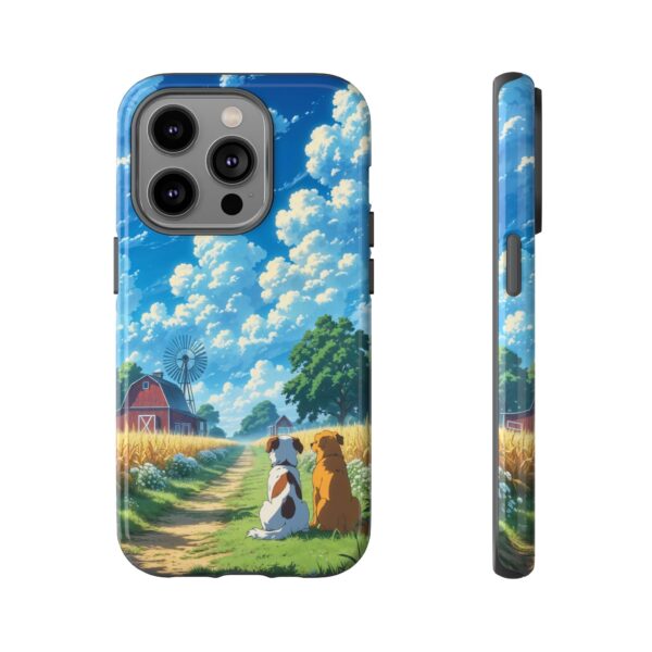 Dog-Themed Phone Case, Whimsical Pet Lover Case, Cute Animal Accessory, Nature Scene Protection, Gift for Dog Owners
