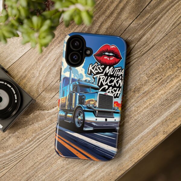 Cool Phone Case for Truck Lovers, Trucking Gifts, Unique Truck Driver Accessories, Kiss Mutha Truckin Cash Design, Fun Car Enthusiast Gift