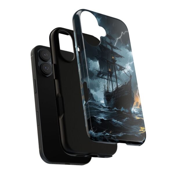 Stormy Seas Tough Phone Case - Pirate Ship Design