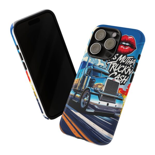 Cool Phone Case for Truck Lovers, Trucking Gifts, Unique Truck Driver Accessories, Kiss Mutha Truckin Cash Design, Fun Car Enthusiast Gift