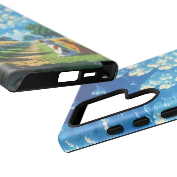 Dog-Themed Phone Case, Whimsical Pet Lover Case, Cute Animal Accessory, Nature Scene Protection, Gift for Dog Owners
