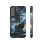Stormy Seas Tough Phone Case - Pirate Ship Design