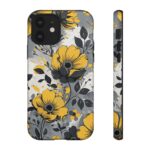 Floral Phone Case, Yellow Flower Design, Stylish Phone Protection
