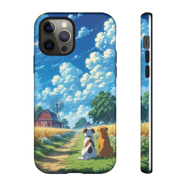 Dog-Themed Phone Case, Whimsical Pet Lover Case, Cute Animal Accessory, Nature Scene Protection, Gift for Dog Owners