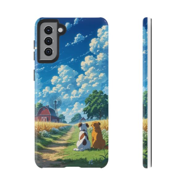 Dog-Themed Phone Case, Whimsical Pet Lover Case, Cute Animal Accessory, Nature Scene Protection, Gift for Dog Owners