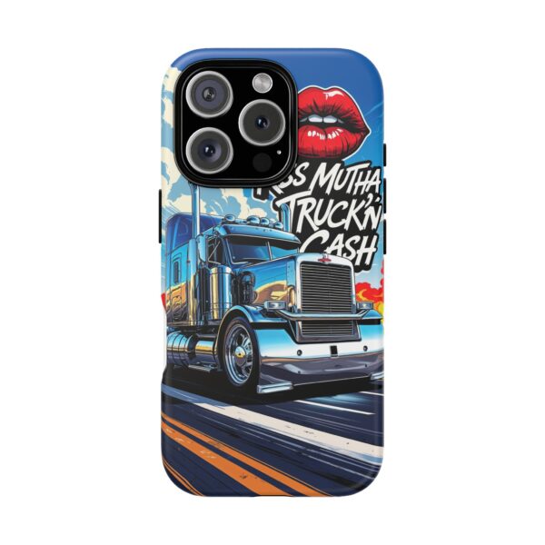 Cool Phone Case for Truck Lovers, Trucking Gifts, Unique Truck Driver Accessories, Kiss Mutha Truckin Cash Design, Fun Car Enthusiast Gift