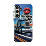 Cool Phone Case for Truck Lovers, Trucking Gifts, Unique Truck Driver Accessories, Kiss Mutha Truckin Cash Design, Fun Car Enthusiast Gift