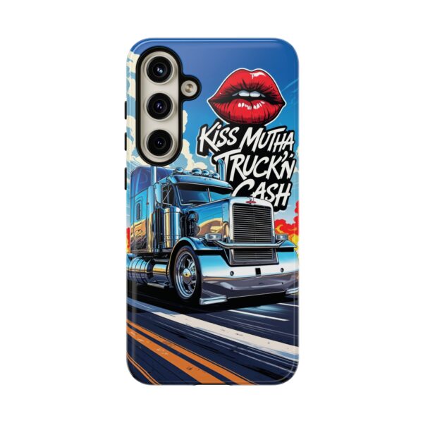 Cool Phone Case for Truck Lovers, Trucking Gifts, Unique Truck Driver Accessories, Kiss Mutha Truckin Cash Design, Fun Car Enthusiast Gift