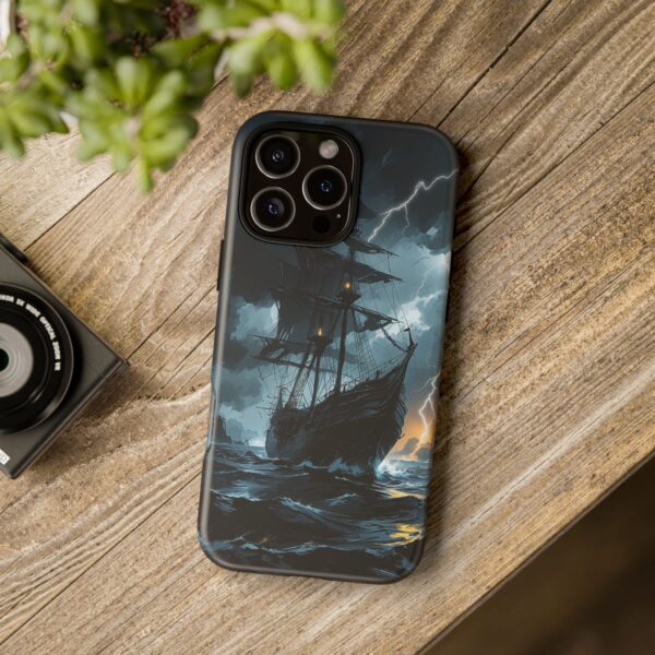 Stormy Seas Tough Phone Case - Pirate Ship Design