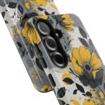 Floral Phone Case, Yellow Flower Design, Stylish Phone Protection