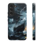Stormy Seas Tough Phone Case - Pirate Ship Design