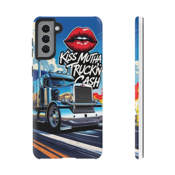 Cool Phone Case for Truck Lovers, Trucking Gifts, Unique Truck Driver Accessories, Kiss Mutha Truckin Cash Design, Fun Car Enthusiast Gift