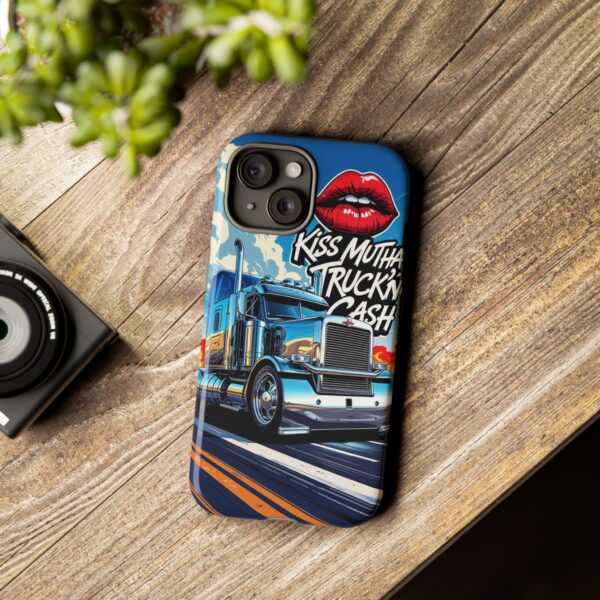 Cool Phone Case for Truck Lovers, Trucking Gifts, Unique Truck Driver Accessories, Kiss Mutha Truckin Cash Design, Fun Car Enthusiast Gift