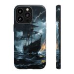 Stormy Seas Tough Phone Case - Pirate Ship Design