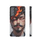 Fiery Design, Anime Style, Unique Cell Phone Accessory, Strong and Stylish