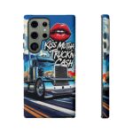 Cool Phone Case for Truck Lovers, Trucking Gifts, Unique Truck Driver Accessories, Kiss Mutha Truckin Cash Design, Fun Car Enthusiast Gift