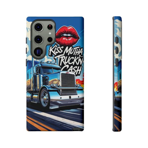Cool Phone Case for Truck Lovers, Trucking Gifts, Unique Truck Driver Accessories, Kiss Mutha Truckin Cash Design, Fun Car Enthusiast Gift