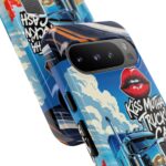 Cool Phone Case for Truck Lovers, Trucking Gifts, Unique Truck Driver Accessories, Kiss Mutha Truckin Cash Design, Fun Car Enthusiast Gift