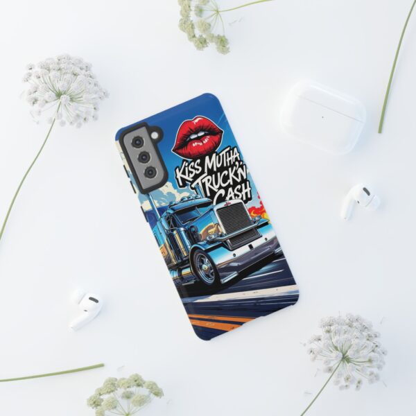 Cool Phone Case for Truck Lovers, Trucking Gifts, Unique Truck Driver Accessories, Kiss Mutha Truckin Cash Design, Fun Car Enthusiast Gift