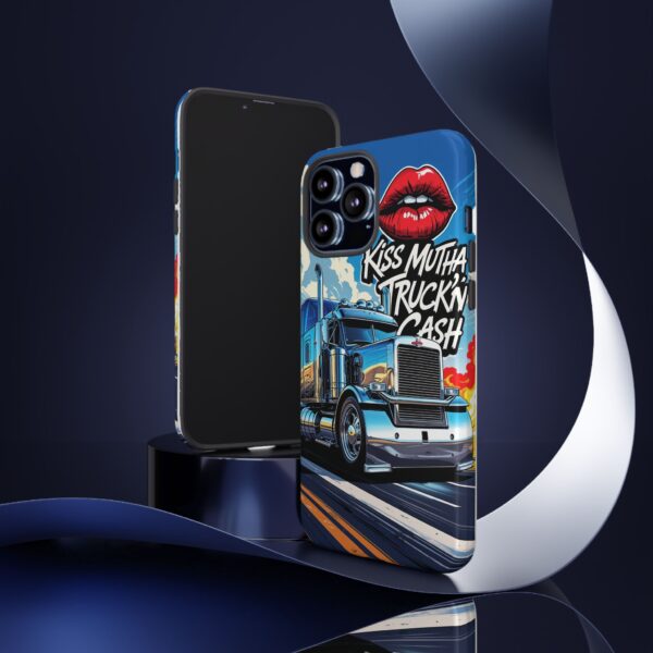 Cool Phone Case for Truck Lovers, Trucking Gifts, Unique Truck Driver Accessories, Kiss Mutha Truckin Cash Design, Fun Car Enthusiast Gift