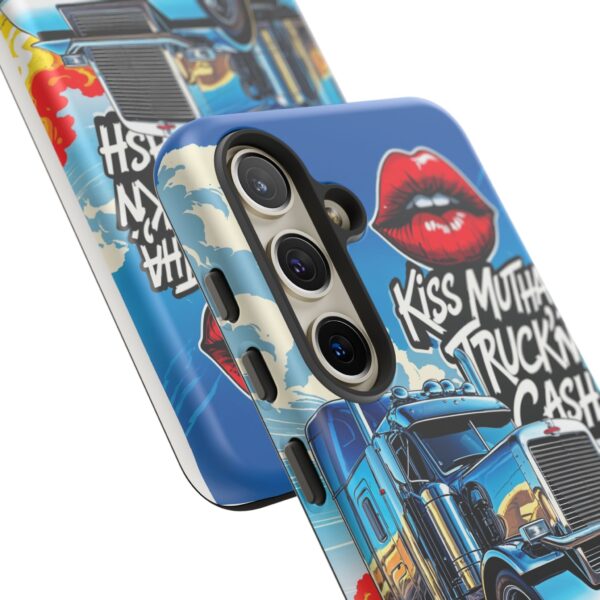 Cool Phone Case for Truck Lovers, Trucking Gifts, Unique Truck Driver Accessories, Kiss Mutha Truckin Cash Design, Fun Car Enthusiast Gift