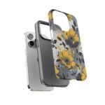 Floral Phone Case, Yellow Flower Design, Stylish Phone Protection