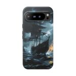 Stormy Seas Tough Phone Case - Pirate Ship Design