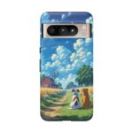 Dog-Themed Phone Case, Whimsical Pet Lover Case, Cute Animal Accessory, Nature Scene Protection, Gift for Dog Owners