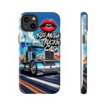 Cool Phone Case for Truck Lovers, Trucking Gifts, Unique Truck Driver Accessories, Kiss Mutha Truckin Cash Design, Fun Car Enthusiast Gift