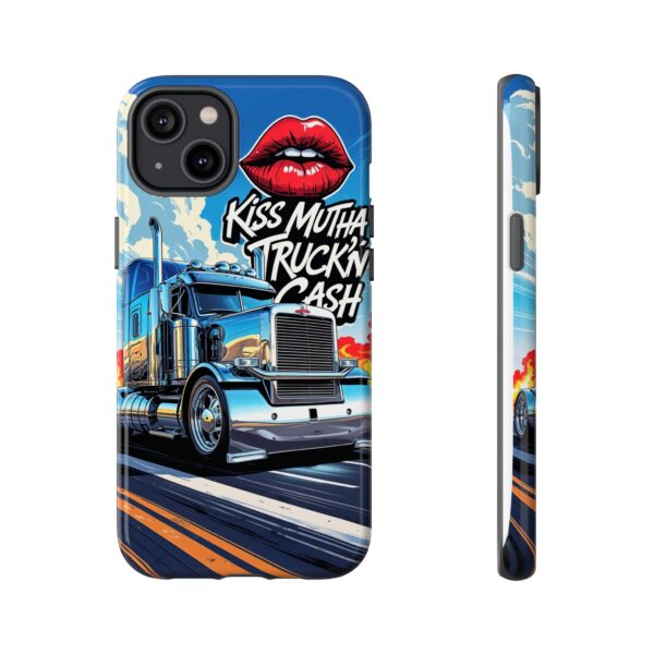 Cool Phone Case for Truck Lovers, Trucking Gifts, Unique Truck Driver Accessories, Kiss Mutha Truckin Cash Design, Fun Car Enthusiast Gift