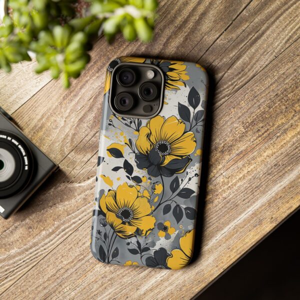 Floral Phone Case, Yellow Flower Design, Stylish Phone Protection