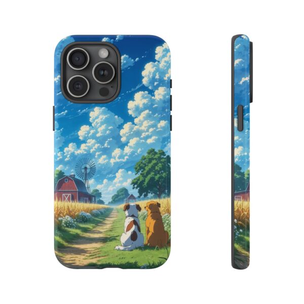 Dog-Themed Phone Case, Whimsical Pet Lover Case, Cute Animal Accessory, Nature Scene Protection, Gift for Dog Owners