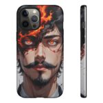 Fiery Design, Anime Style, Unique Cell Phone Accessory, Strong and Stylish
