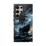 Stormy Seas Tough Phone Case - Pirate Ship Design